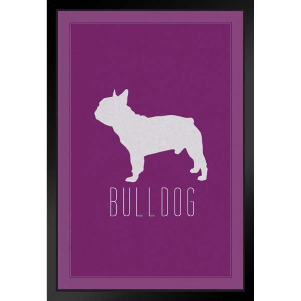 Red Barrel Studio® Dogs Bulldog Purple Dog Posters For Wall Funny Dog